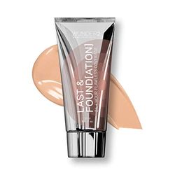 WUNDER2 Last & Foundation Makeup 24+ timmars flytande foundation, full täckning, vattentät med hyaluronsyra, färg sand