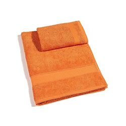 Caleffi Cotton Towel with Guest Ocean Orange - 55683