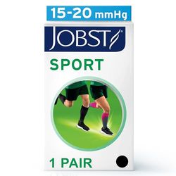 JOBST Sportkompressionsstrumpor, 15–20 mmHg, svart, liten, SVART, S