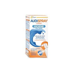 AUDISPRAY Junior para a higiene dos ouvidos das crianças, limpa e evita a formação de cerume, protege o canal auditivo, com água do mar purificada e glicerol hidratante, 25 ml