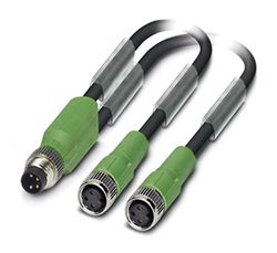 Phoenix 1458677 Signal Cable 0.6 m Black/Grey - Signal Cables (0.6 m, M8, Male Connector/Female Connector, Black, Grey, Germany)