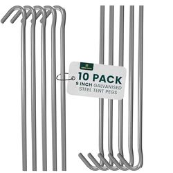 CUQOO Set van 10 zware tentharingen 22,9 cm - duurzame gegalvaniseerde stalen grondharingen - roestbestendige metalen haringen voor kamperen, tuinhuisjes, wandelen en buiten - Multifunctionele metalen
