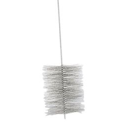 Kamino Flam Escova para limpar fogões, fornos a lenha, lareiras, tubos de chaminés (150 cm, Ø 130 mm) - aço - prata