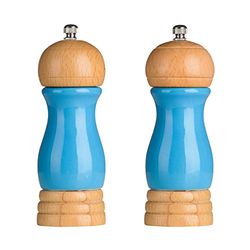 Premier Housewares Rubberwood Salt and Pepper Mill Set - Blue