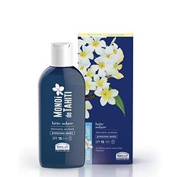 Helan, Monoi de Tahiti - Crema Solare SPF 15, Crema Abbronzante Corpo Fluida Water Resistant con Protezione Solare Media, Crema Corpo Profumata Idratante con Vitamina E e Olio Crusca di Riso, 200 ml