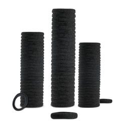 50 Elastici Capelli Neri Spessi Senza Cuciture – Elastici per Capelli Bambina Donna Uomo, Codini Resistenti per Tutti i Tipi di Capelli, Accessori Capelli Multifunzionali