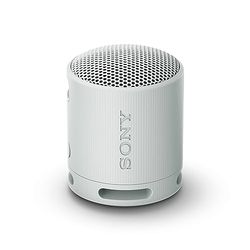 Sony Altavoz Bluetooth SRS-XB100, Ligero, Compacto, Altavoz Resistente al Agua y al Polvo IP67, hasta 16 h de batería, Correa Adaptable, Gris Claro