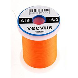 VEEVUS A15, Filo Fly-Tying Unisex-Adulto, Arancione Fluorescente, 16/0