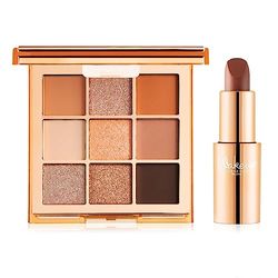 Wakeup Cosmetics - Kit Nude Glam - Contiene 1 Eye Feel Good, Palette di Ombretti da 9 Tonalità, 01 Nude + 1 Everyday Hero, Rossetto Cremoso, Colore Iconic Cashmere