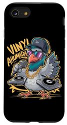 Carcasa para iPhone SE (2020) / 7 / 8 Cool DJ Pigeon con gafas de sol y tocadiscos