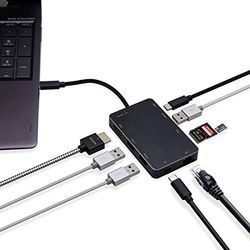 USB 3.1 Gen 1 Type-C Mini Dock USB 3.0 Hub with USB-C Pd Power Delivery Port - 4K HDMI - SD Card Reader - Gigabit Ethernet LAN Port for MacBook/Pro, Dell XPS, HP Spectre, Lenovo, Chromebook