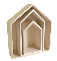 Artemio 14001999 - Conjunto de 3 prateleiras para decoração de casa, madeira, cor bege, 30 x 10 x 34,5 cm