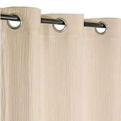 Atout Ciel - Cortina de Doble Gasa de algodón con Ojales, 130 x 240 cm, Lista para Colocar, Color Beige