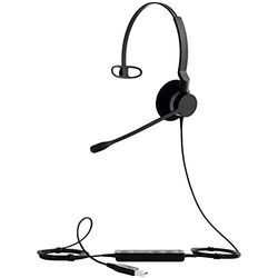 Jabra Biz 2300 USB-A Cuffie Mono On-Ear, Cuffie con cavo, Cancellazione del Rumore e unità di Base, Certificate per le Unified Communication, Per Telefoni Fissi e Softphone