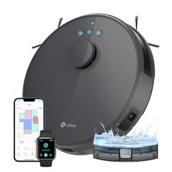LEFANT M1G Robotstofzuiger met dweilfunctie, LiDAR navigatie, 4000 Pa stofzuiger robot 200 minuten, meertraps mapping, met no-gozones, zuig- en dweilrobot voor dierenharen, tapijten en harde vloeren