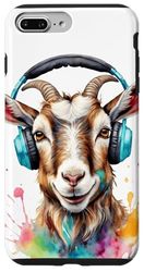 Carcasa para iPhone 7 Plus/8 Plus Cabra Auriculares Colorido Divertido Animal Diseño Estampada