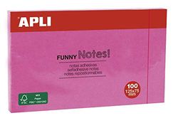 Bloc 100h zelfklevende notities Pink Fluor 125 x 75 mm Apli 15003