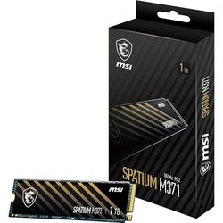 MSI SPATIUM M371 NVMe M.2 1TB - Disque SSD Interne 2 to, PCIe 3.0 NVMe M.2, Lecture 2350 MB/s & Écriture 1700 MB/s, 3D NAND, Sécurité des Données Intégrée, Center, 210 TBW