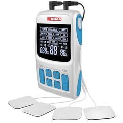 GIMA - Tens Care 3 en 1 à 2 canaux avec fonction de massage et d’électrostimulation musculaire et nerveuse transcutanée, 36 programmes, 28406