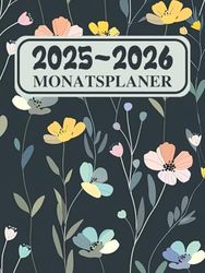 Monatsplaner 2025 2026: Zwei Jahre (von Januar 2025 bis Dezember 2026), ein Monat auf zwei Seiten, mit Feiertagen, Format A4, deutsche Ausgabe.