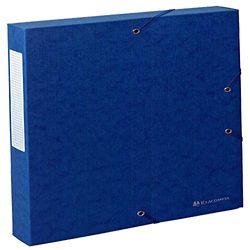 Exacompta - Réf. 50812E - 1 boite de classement avec élastiques Scotten - en carte lustrée gaufrée 600g/m2 - dos 4 cm - dimensions 25 x 33 cm - pour documents A4 - couleur bleu - livrée montée