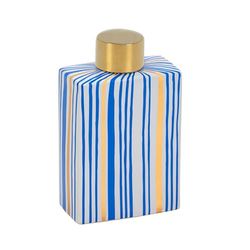 TIBOR 14X7X23 CERAMICA AZUL/DORADO/BLANCO_AlexandreHouse