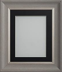 Frame Company Drummond Range Gunmetal Grey 10x8 inch Picture Photo Frame with Black Mount for Image 7x5 inch * Choice of Sizes* Fitted with Real Glass