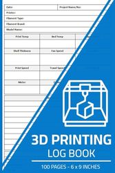 3D Printing Log Book: 3D Printer Project Record Journal | 3D Printer Settings & Results Tracker Logbook | 100 Pages