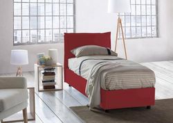 Talamo Italia - Letto singolo Vanessa, Letto contenitore con rivestimento in tessuto, 100% Made in Italy, Apertura frontale, adatto per materasso Cm 80x190, Rosso