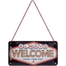 Nostalgic-Art, Plaque à suspendre, Welcome – Idée de cadeau pour les fans de la Route 66, en métal, Design retro pour la décoration, 10 x 20 cm