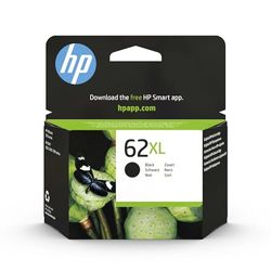 HP 62XL Nero, C2P05AE, Cartuccia Originale HP da 600 Pagine, ad Alta Capacità, Compatibile con Stampanti HP Envy 5540, 5642, 5644, 5742, 7640, HP Officejet Moobile serie 200