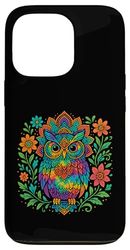 Colorful Tie Dye Owl Mandala Art Owl Lovers Case for iPhone 13 Pro