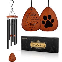 Campanello a vento commemorativo per animali domestici, campanelli a vento commemorativi per la perdita del cane, campanelli a vento per la perdita del cane, in memoria dei regali per cani (65,5 cm)