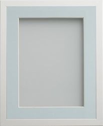 Frame Company Webber White with Light Blue Mount, 12x10 for 8x6 inch