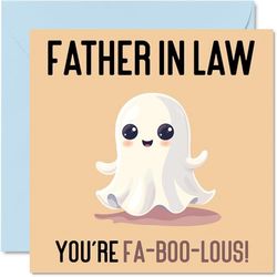 Tarjetas para el día del padre para suegro – Fa-Boo-Lous – Divertida tarjeta de feliz cumpleaños para suegro de hijo nuera, tarjeta de cumpleaños para papá ley, tarjetas de felicitación de broma de