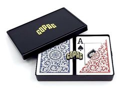 Copag 1546 Design Jeu de Cartes à Jouer 100% Plastique, Taille Poker Rouge/Bleu (Jumbo Index, 1 lot)