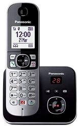 Panasonic KX-TG6861JTB DECT-draadloze telefoon met telefoonsecretariaat, handsfree, groot scherm (1,8 inch) wit zwart