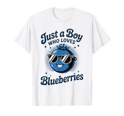 Just a Boy Who Loves Blueberries Blueberry Fruit Boys Kds Maglietta