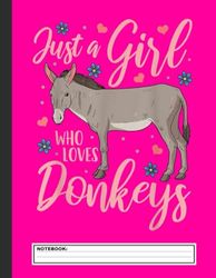 Donkey Just a Girl Who Loves Donkeys Notebook