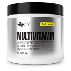 Vilgain Performance Multivitamin - 13 Vitamins, 10 Minerals, Spectra™ antioxidants, probiotics, Vegan, high Absorption, for Active Athletes & Regeneration, Supports Energy, 90 Capsules