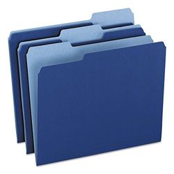 Pendaflex Tweekleurige kleur bestandsmappen, lettergrootte, 1/3 gesneden, marineblauw, 100 per doos (152 1/3 NAV)