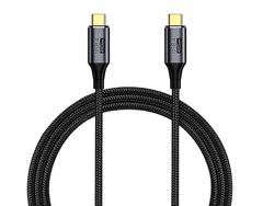 PremiumCord Aansluitkabel USB4™ type C, Thunderbolt 3, 8K @60Hz, ultrasnelle datakabel tot 40 Gbit/s, stekker type C, snel opladen tot 240 W, kleur zwart, lengte 0,8 m