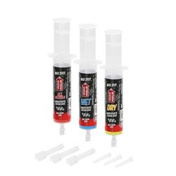 1001 Miglia DRY, WET and ALLWEATHER Lube Bike Chain for all Weather Conditions - 180 ml (3 x 60 ml), Cartridges with Drop and Huggie Application Systems, fluorescent and scented formula