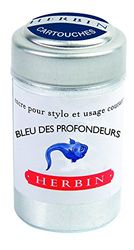 Jacques Herbin Blue of the Depths Universal Writing Ink Cartridges, Dark blue, Set of 6