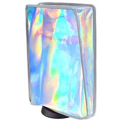 playvital Gradient Dust Cover for ps5, Soft Neat Lining Dust Guard for ps5 Console, Anti Scratch Waterproof Cover Sleeve for ps5 Console Digital Edition & Disc Edition - Aurora Silver