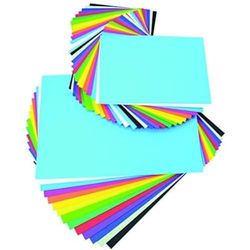 scola Vivid Lightweight Card Stack, 375 Sheets, 125 gsm, A3 and A4, 17 Assorted Colours, Children Art Activities and Scrapbooking, Ideal for Hobbyists and Professional Crafters, Adults and Kids