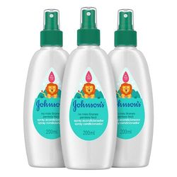 Johnson's Baby No Longer rak spraybalsam för barn, 3 x 200 ml