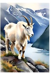Alpine View: Watercolor Art | Alaska Wildlife Aesthetic | Journal or Notebook for School, College, Work or Play | Lined
