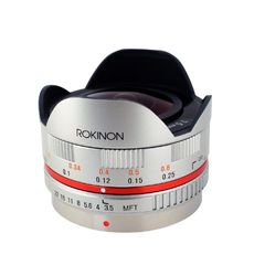 Rokinon FE75MFT-S - Lente Ojo de pez F3.5 UMC para Micro Cuatro Tercios (Olympus Pen y Panasonic), Color Plateado