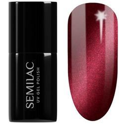Semilac Vernis semi-permanent UV 467 Red Candle Flash 7ml Collection Silk effect